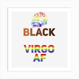 Black Virgo Af Zodiac Gay Pride Lgbtq Black History Month Art Print