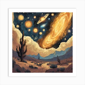 Galaxy In The Desert 1 Art Print