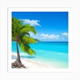 Beach With Beautiful Coastline Art Print