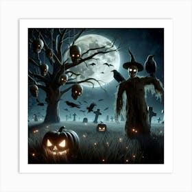 Scary Halloween Night 1 Art Print