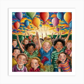 A Vibrant And Whimsical Artwork Featuring A Group Oa Vg3zzreoe8jl88bzwwq Tbor5 Xxrm6bjfdqjutuig Art Print