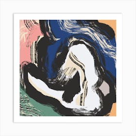 Sitting Nude Bold Abstract Square Art Print