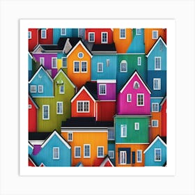 Colorful Houses Art Print