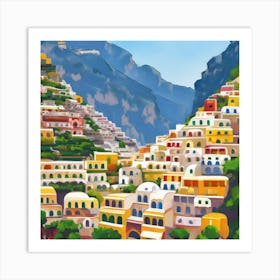 Summer In Positano Art Print 4 Art Print