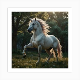 Unicorn In The Forest 9 Art Print