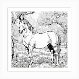 Horse In The Woods Art Print