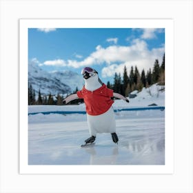 A Photo Of A Penguin Skating On The Snow Nd2zssgzsdczauqalbwuca Efuvnrmcqaqoqyimkjhk1g Art Print