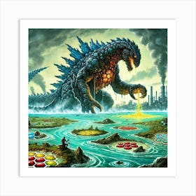 A Scene Showing Venox, The Corrosive Leviathan, Ma Converted Art Print