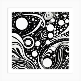 Black And White Swirls 1 Art Print