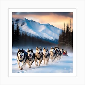 ALASKAN SLED DOGS Art Print