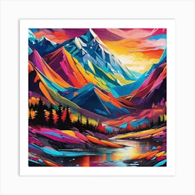 Mountain Landscape Painting 6 Art Print