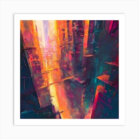 Abstract Art With Its Bold Colours Dynamic Compositions And Expressive Brushstrokes Art Print