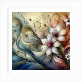 Abstract Flower Painting 3 Art Print