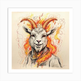 Goat Of Fire 18 Art Print