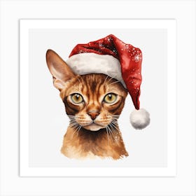 Santa Cat 21 Art Print