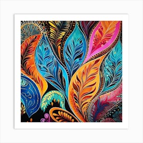 Colorful Feathers 7 Art Print