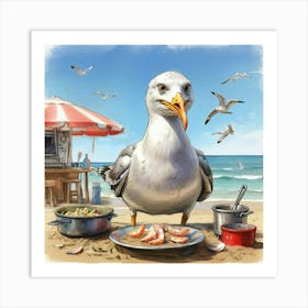 Seagull On The Beach 6 Art Print