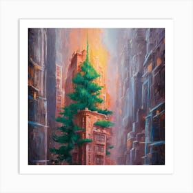 Christmas Tree In The City Art Print