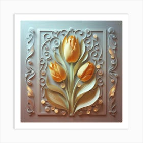 3d Tulips 2 Art Print