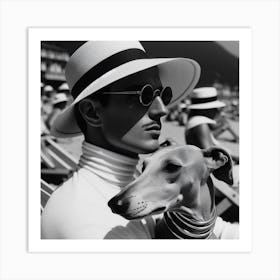 Man With Dog Art Print