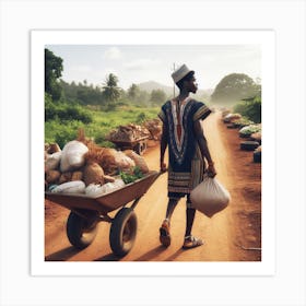 Man With A Wheelbarrow 1 Art Print