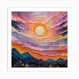 Sunset Over The Mountains Art Print