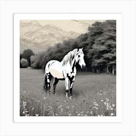 Horse In The Meadow Art Print