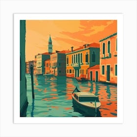 A Venice With Grand Canal Lofi Illustration 1720474664 2 Art Print