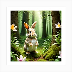 Easter Bunny In The Forest 3 Art Print