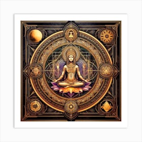 Hecate Sri Yantra With Intention Of Enlightenment, Spiritual Power, Wealth, Harmony, Peace 4 Art Print