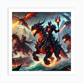 A Scene Showcasing The Abyssal Riders Of The Abyss Art Print