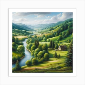 Valley In The Mountains 8 Art Print