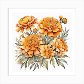 African Marigold flowers Art Print