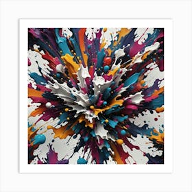 Colorful Paint Splashes 5 Art Print