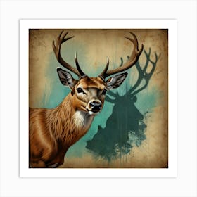 Deer With Antlers Art Print