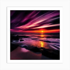 Sunset Over The Ocean 260 Art Print