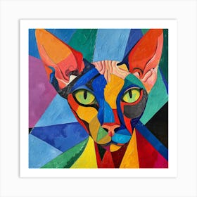 Kisha2849 Picasso Style Hairless Cat No Negative Space Full Pag 98a122b0 8120 40ca B698 Fb82a525e6a3 Art Print