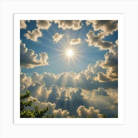 Sun Shining Through Clouds Art Print