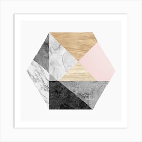 Collage geometric textures 23 Art Print