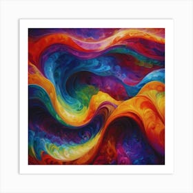 Abstract Painting Rainbow Color Art Print