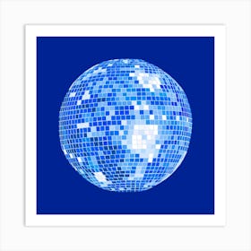 Disco Mirror Ball Blue Art Print