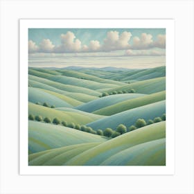 Green Hills 3 Art Print