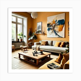 Yellow Living Room Art Print