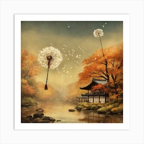 Akikusa Autumn Dandelion 2 Vintage Japanese Botani Art Print