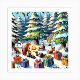Super Kids Creativity:Christmas In The Woods Art Print