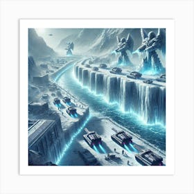 A Futuristic Sci Fi Depiction Of Frozen Rivers And Art Print