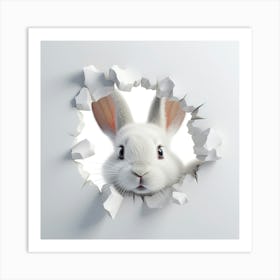 Rabbit Peeking Out Of A Hole 3 Art Print