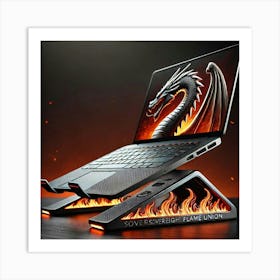 Sovereign Flame Elemental Laptop Stand Art Print