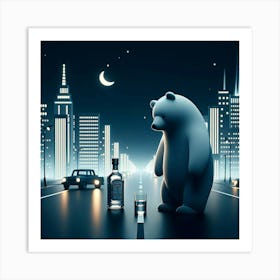 Bear In The City Art Print