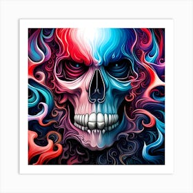 Psychedelic Skull 1 Art Print